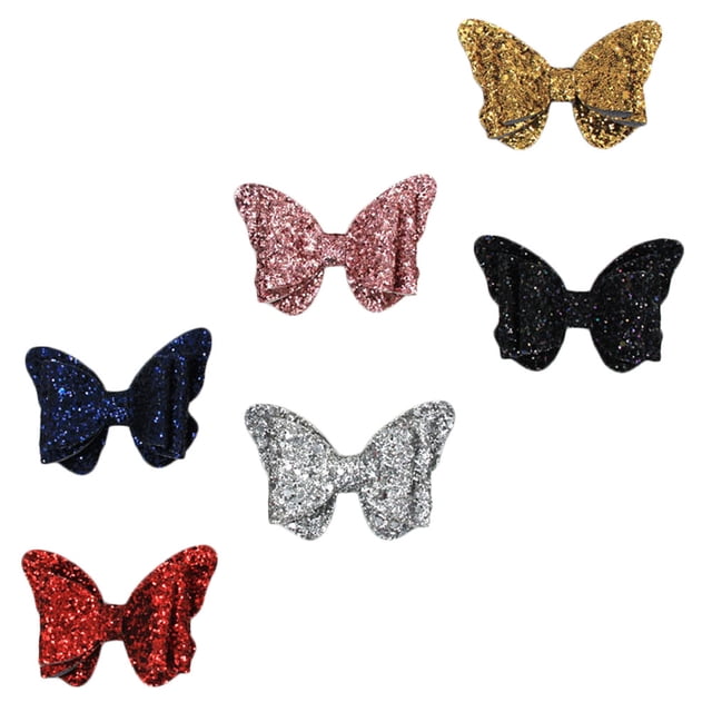 COMPUKAS 6Pack Sparkly Sequin Hair Barrettes Golden Metal Hair Accessory for Festivals