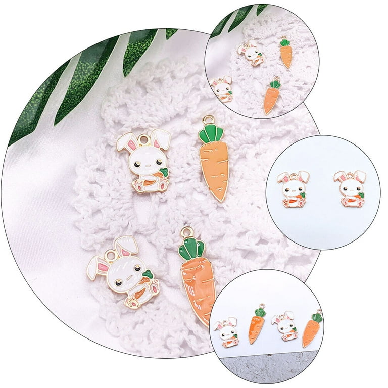 20pcs Jewelry Making Bunny Charms Rabbit Easter Charms Rabbit Enamel Charms  