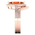 thumbnail image 3 of Clara Pucci 18K Rose Gold 2.4875 Simulated Red Diamond Engraveable Engagement Ring + Wedding Band Set, 3 of 7