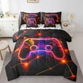 thumbnail image 1 of Erosebridal Gradient Gamepad Bedding Full Size, Abstract Geometric Bed in a Bag Full size, Gaming Room Decor, Reversible, 1 of 5