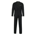 thumbnail image 7 of MSJUHEG Fall Outfits Two Piece Set Button-Down Round Neckline Long Sleeve Men'S Slim Button Suit Color Dress Show Jacket Coat & Pant Mens Sweatpants Black L, 7 of 7