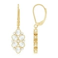 thumbnail image 3 of Rosec Jewels - Lab Grown Diamond Cluster Drop Earrings Lever Back - EF-VS Quality Diamond Earrings for Anniversary, 18K Yellow Gold, 3 of 7