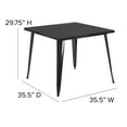 thumbnail image 2 of Table intérieure-extérieure en métal noir carrée de 31,75 po de côté, 2 of 6