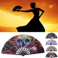 thumbnail image 2 of 33cm Reflective Folding Fan Reflective Kung Fu Fan Gifts Stage Performance A7T2, 2 of 8