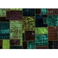 thumbnail image 1 of Ahgly Company Machine Washable Indoor Rectangle Patchwork Turquoise Blue Transitional Area Rugs, 6' x 9', 1 of 4