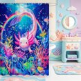 thumbnail image 2 of Manfei Amphibian Print Shower Curtain 72Wx78L,Magical Axolotl Bath Curtain, 2 of 5