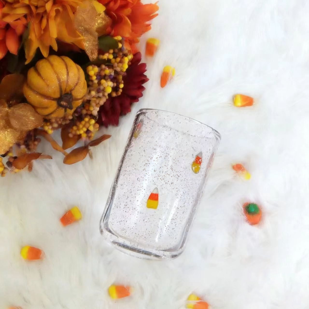 Way to Celebrate 16 oz Candy Corn Charm Drinking Glass