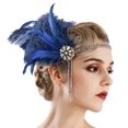 thumbnail image 1 of Bubbmi Tocado de Plumas de los años 20 con Borla de Cristal Diadema de Cristal con Cuentas del Gran Gatsby Accesorios de Disfraz para Fiestas de Showgirl de Mujeres, 1 of 4