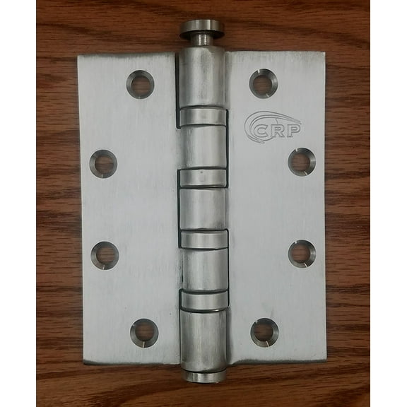 Heavy Duty Commercial Ball Bearing Door Hinges - 4.5" Inch x 4" Inch - Stainless Steel - Highly Rust Resistant - Non Removable Pin - 2 Pack