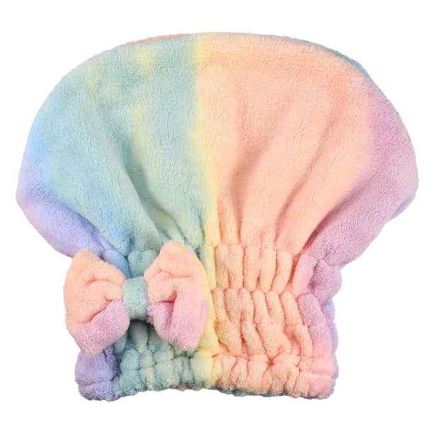 Gorro seco para toalla de secado de cabello, gorro de toalla de secado rápido, ligero y fuerte absorbente, para secar el cabello después del baño, microfibra, Multicolored