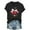 #136-Black, variant on Xuyuer Valentine's Day Shirts for Women:Cute Love Heart Tshirts Graphic Tees Valentine Casual Short Sleeve Top bow tie fashion casual printed round-neck short-sleeved T-shirt top