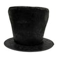 thumbnail image 1 of Sombrero de copa extra alto, moderno, de copa plana, para juegos de rol, discotecas, fiestas, mago. Gamuza negra, 1 of 9