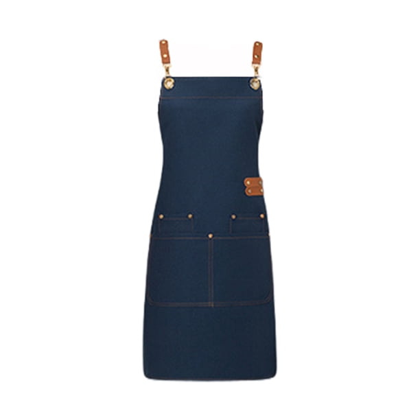 Delantal genérico de cocina impermeable con uniforme de trabajo, regalo para barbacoa, azul marino.