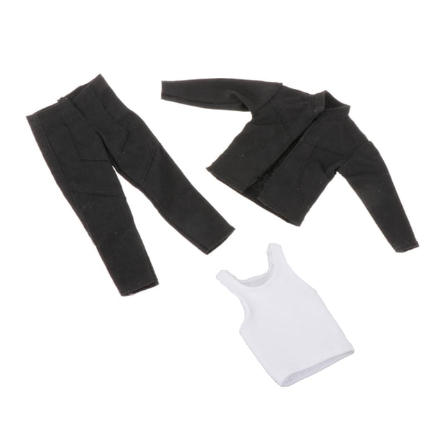 3 piezas 1/12 escala chaqueta pantalones chaleco, ropa de muñeca hecha a mano, disfraz de ropa en miniatura para vestir figuras de 6 pulgadas