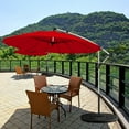 thumbnail image 3 of Gymax 10FT Patio Offset Hanging Umbrella Cantilever Umbrella w/ Tilt Adjustment Burgundy, 3 of 10