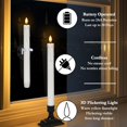 thumbnail image 3 of Homemory 6 Pcs Window Candles with Remote Timer Dimmer, Battery Operated Taper Candles with Holders and Suctions, White Christmas Candles for Window, Flameless Candlesticks for Xmas Holiday Decor, 3 of 6