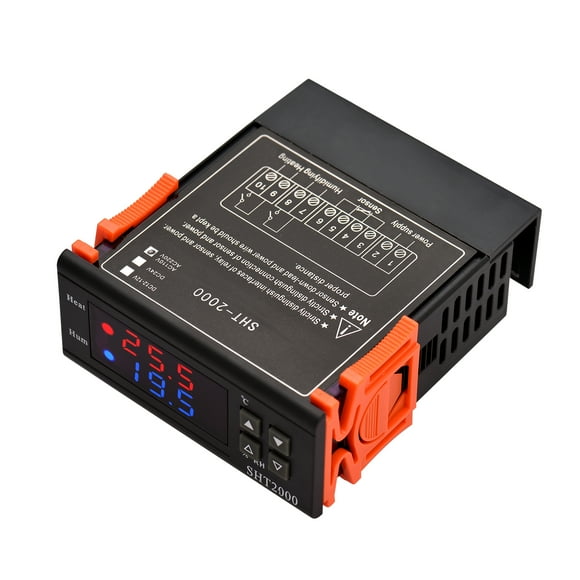 Digital Temperature Controller SHT2000 Intelligent Temperature Regulator AC 110~220V Refrigerator Thermostat Support Heating/Cooling/Humidification/Dehumidification/Temperature Correction/Humidity