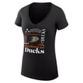 thumbnail image 2 of Women's G-III 4Her by Carl Banks Black Anaheim Ducks Super-Slim Fit Lightweight Collage Team Graphic T-Shirt, 2 of 3
