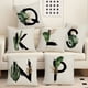 thumbnail image 5 of Fundas de almohada decorativas con alfabeto de 18 x 18 pulgadas, fundas de almohada con letra A rosa, fundas de almohada con diseño floral, fundas de cojín cuadradas de terciopelo blanco suave,, 5 of 8