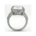 thumbnail image 3 of 6.38 Ct Halo Emerald Cut Zirconia Stainless Steel Engagement Ring Womens Size 9, 3 of 5