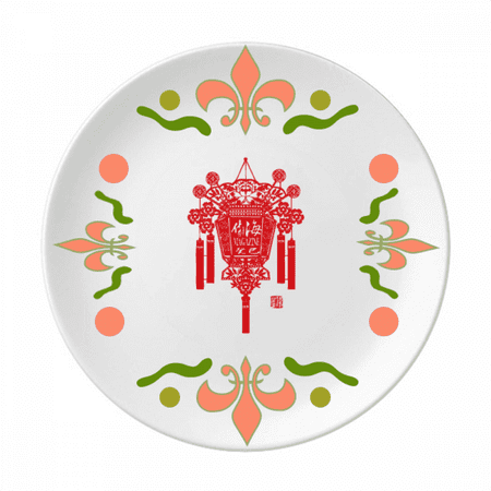 

red chinese traditional pattern flower ceramics plate tableware dinner dish