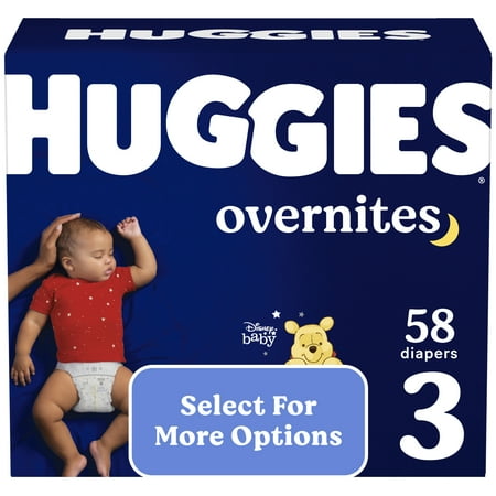 Huggies Overnites Nighttime Diapers  Size 3  58 Ct (Select for More Options)