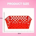 thumbnail image 2 of Valentine’s Day Rectangle Heart Baskets - Multi-Use Plastic Storage Bins with Built-in Handles | Red & Pink Organizer for Home School Office Kitchen Gifts Storage - Includes Bonus Canzonet Pennette, 2 of 7