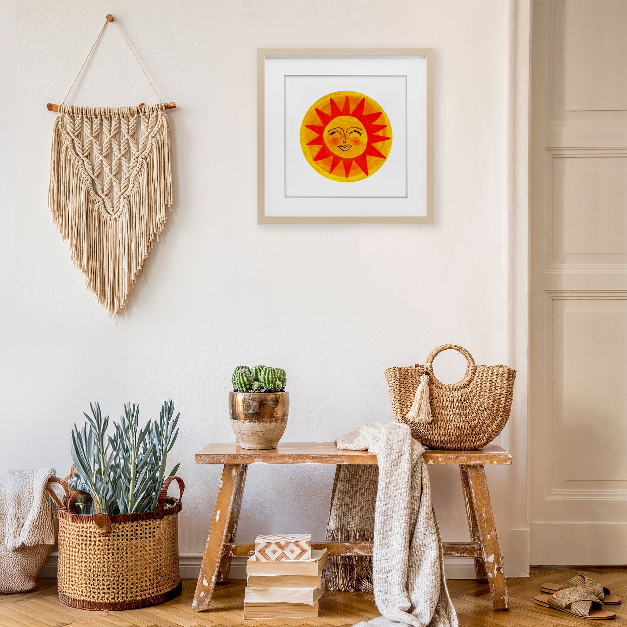 Stupell Industries Warm Fiery Sun Birch Framed Print Under Glass, design by Katherine Herrell Studio