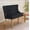 Black&gold, variant on Modern Tufted Velvet Dining Bench with Wing Back, 2-Seat, Nailhead Trim, Sturdy Stainless Steel Legs, Entryway Bench Small Upholstered Loveseat Sofa, 45.6''W x 22.7''D x 35.2''H (Blue&Silver)