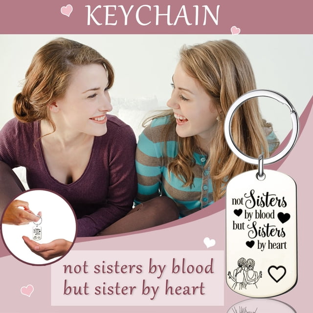EGNMCR Keychains Good Friend Good Sister Gift Pendant Necklace Letter Military Key Chain Present Tag a