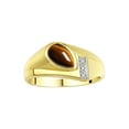 thumbnail image 1 of RYLOS Men's Rings 14K Yellow Gold Ring - Timeless Pear Shape Cabochone Gemstone & Diamonds - Tear Drop Tiger Eye Rings For Men Size 10, 1 of 6