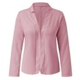 thumbnail image 4 of Yigetop Fitted Blazers For Women Women Fashion Casual Solid Long Sleeve Open Front Notched Collar Suit Cardigan Office Ladies Jacket Coat Womens Blazer Pink 2XL, 4 of 6