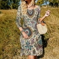 thumbnail image 3 of Elegant Paisley Floral Cream Fabric Dress Summer Dresses Woman Street Style Big Size Casual Dress, 3 of 9