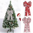 thumbnail image 3 of Lazos grandes con lazo, adornos para árbol de Navidad, decoración de regalo para fiestas navideñas (rosa) (1 unidad), 3 of 4