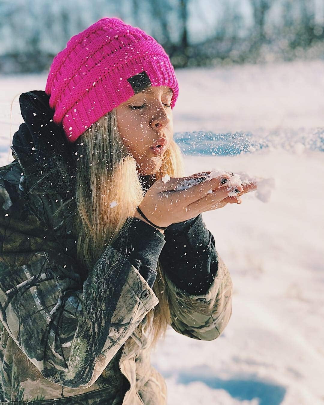 Funky Junque Skull Cap Beanie for Women - Womens Winter Hat Knit Slouch Style, Warm, Soft Unisex Cold Weather Mens Beanies - Neon Hot Pink