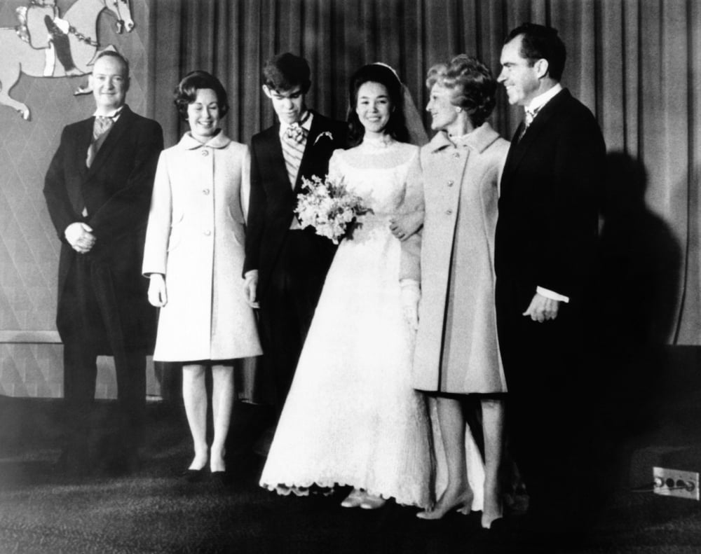 Wedding Of Julie Nixon To David Eisenhower. LR John And