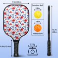 thumbnail image 4 of Pickleball Paddles Set,Pioneer Flower Floral Print Pattern Fiberglass Surface Pickleball Racket Set with 2 Indoor Outdoor Pickleball Balls and Pickleball Bag,Pickle-ball Equipment, 4 of 6