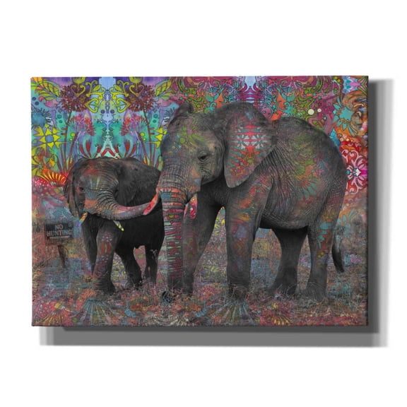 Epic Graffiti 'No Hunting' by Dean Russo, Giclee Canvas Wall Art, 54"x40"