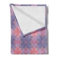 thumbnail image 2 of Spring Soft Flannel Fleece Blanket, Retro Style Flower Petals of Geometric Mosaic Effects Ethnic Mosaic, Cozy Plush for Indoor and Outdoor Use, 50" x 70", Ceil Blue Mauve and Coral, by Ambesonne, 2 of 5