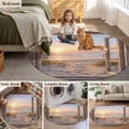 thumbnail image 6 of Sunset Beach Round Living Room Rugs 4 ft, Ocean Wooden Window Coastal Landscape Washable Area Rug with Non-Slip Sturdy Edge Binding Round Carpet for Entryway Kitchen Bedroom Bathroom, 6 of 9