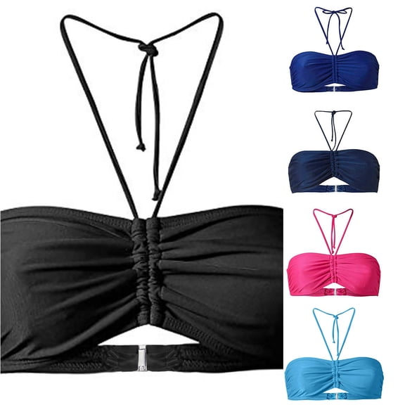 Bigetiay Bikini Tops For Women String Halter Swimsuit Bathing Suit Top Minimalist Push Up Swim Tops No Bottom, Size XXXXL
