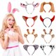thumbnail image 1 of EeaseMX LURROSE - 9 tocados de fiesta con temática de animales, accesorios para el cabello, diademas para cosplay, accesorio para disfraz (vaca, zorro, cuerno de diablo, perro, gato, conejo, jirafa), 1 of 7