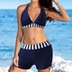 thumbnail image 4 of Trajes de baño de bikini de dos piezas con tiras en la espalda con estampado conservador para mujer Fridja  nalpqowj55711, 4 of 7