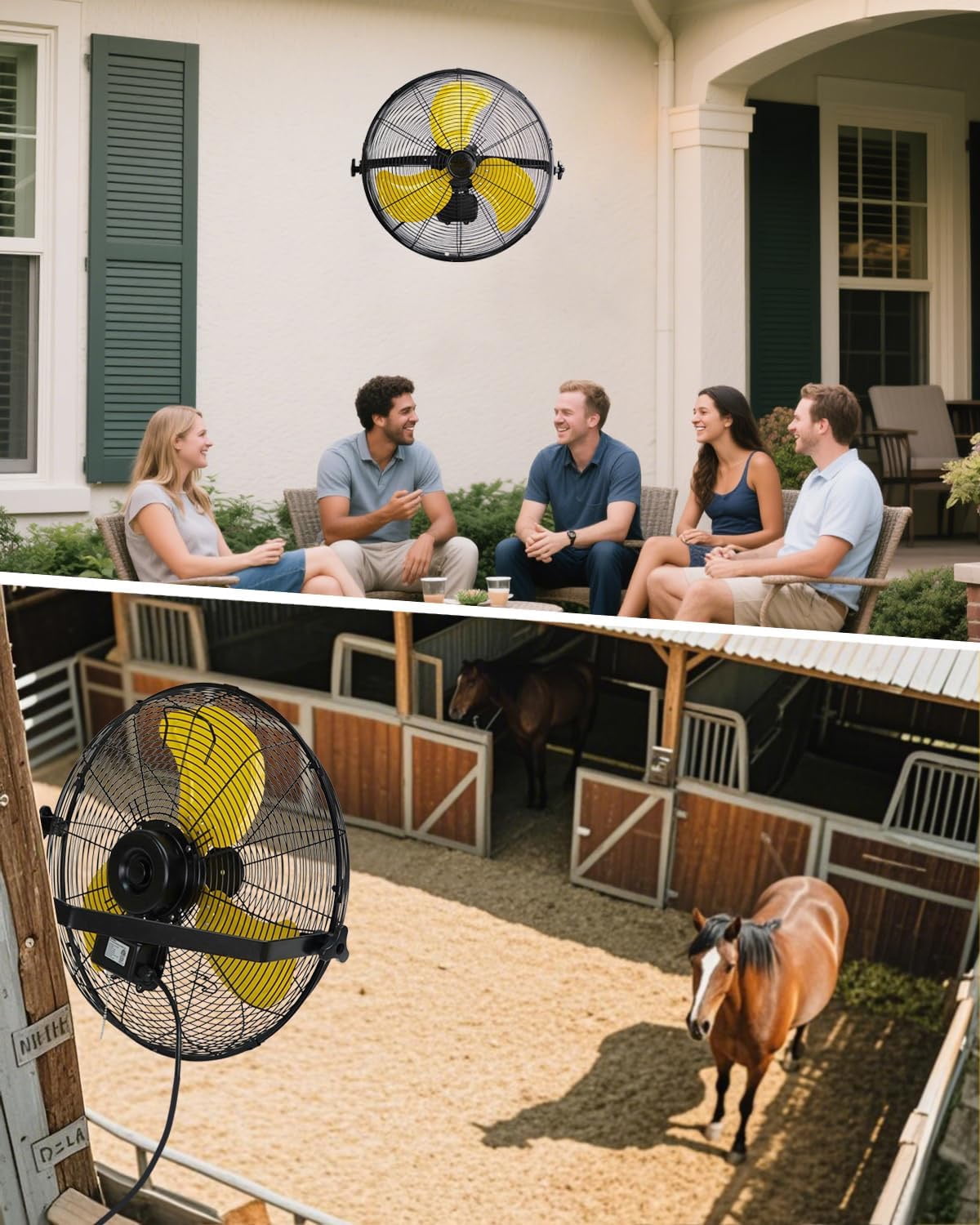 Ken Brown 20"  Waterproof Wall Mount Fan High Velocity 4650 CFM Industrial Grade, 3-Speed, IPX4 Waterproof, for Garage, Warehouse, Patio