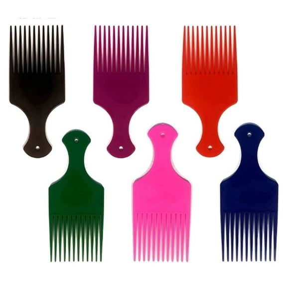 Hair Pick Comb, Fist Hair Picks for Afro Hair, Plastic 6.5 inch Afro Picks for Women and Men, Lift Hair Pick for Curly Hair, Rainbow Set (12 PCS)