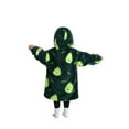 thumbnail image 4 of Oversized Wearable Blanket Hoodie For Adult Kids - Big Hooded Sherpa Junior Sweatshirt With Front Pocket, 4 of 5