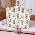 thumbnail image 5 of Highland Cow Sunflower Hat Boot Pattern Hooded Bath Towel，50"x30" for Ages 3 To 12 Kids, Quick Dry Lightweight Soft Microfiber Hood Beach Towel Cover Up for Kids, 5 of 7