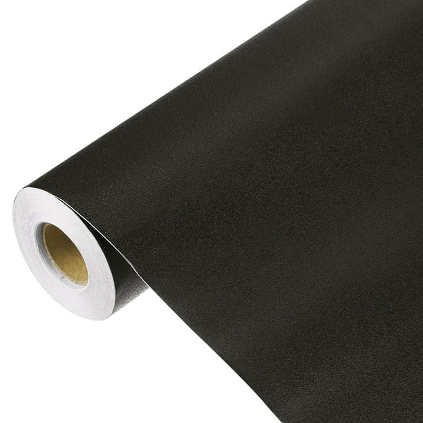 Uxcell Papel Tapiz Autoadhesivo y Despegable Papel Contacto Color Sólido Vinilo Papel de Pared Decorativo Negro 394"x15.7"