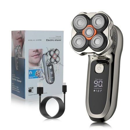 Hoey 4D Head Shavers for Bald Men, Electric Razor for Men, Detachable Head Shaver LED Display Dry Wet Bald Head Razor, IPX6 Waterproof Head Shavers with Type-C Charge