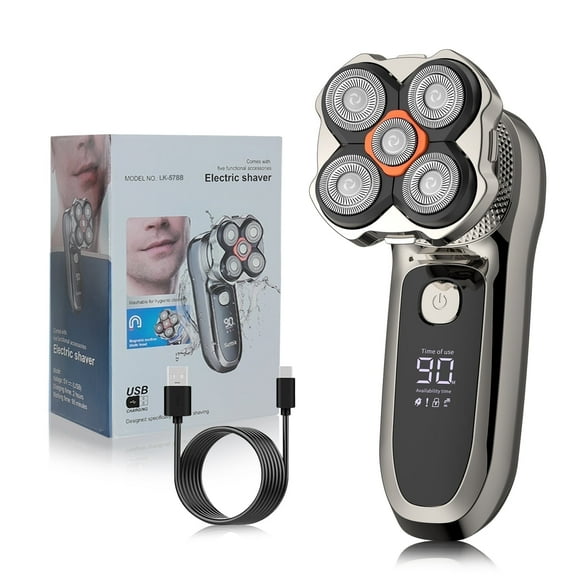 Hoey 4D Head Shavers for Bald Men, Electric Razor for Men, Detachable Head Shaver LED Display Dry Wet Bald Head Razor, IPX6 Waterproof Head Shavers with Type-C Charge